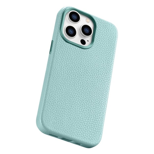 iCarer Litchi Premium Leather Case iPhone 14 Pro Magnetic Leather Case with MagSafe Green (WMI14220710-GN) 10