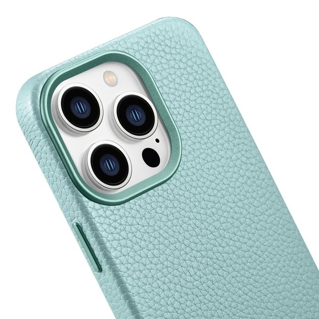 iCarer Litchi Premium Leather Case iPhone 14 Pro Magnetic Leather Case with MagSafe Green (WMI14220710-GN) 7