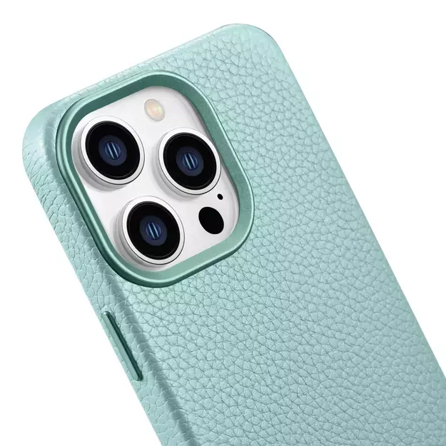 iCarer Litchi Premium Leather Case iPhone 14 Pro Magnetic Leather Case with MagSafe Green (WMI14220710-GN) 32