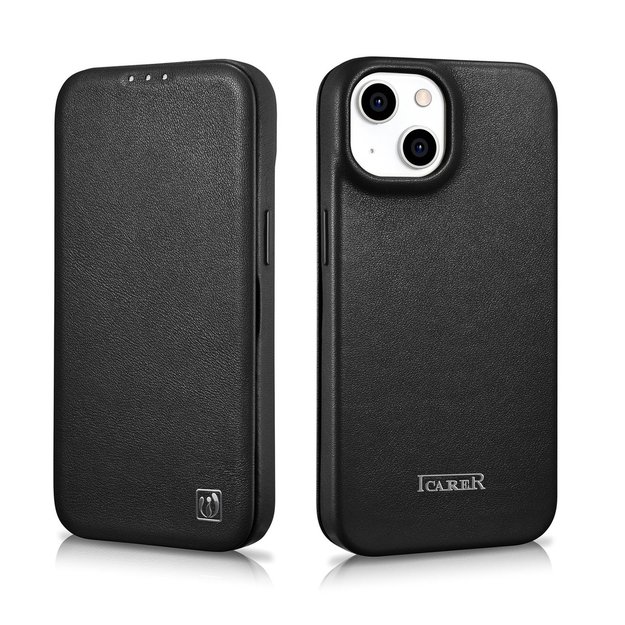 iCarer CE Premium Leather Folio Case iPhone 14 Plus Magnetic Flip Leather Folio Case MagSafe black (WMI14220715-BK) 45