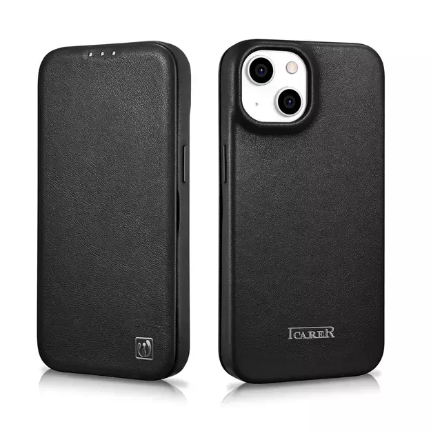 iCarer CE Premium Leather Folio Case iPhone 14 Plus Magnetic Flip Leather Folio Case MagSafe black (WMI14220715-BK) 18