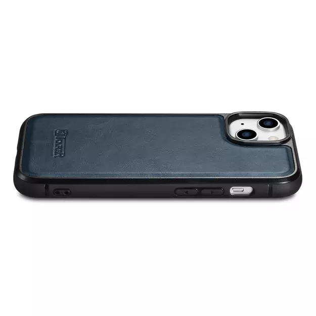 iCarer Leather Oil Wax case covered with natural leather for iPhone 14 blue (WMI14220717-BU) 3