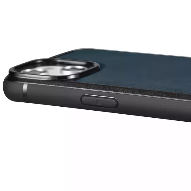 iCarer Leather Oil Wax case covered with natural leather for iPhone 14 blue (WMI14220717-BU) 21
