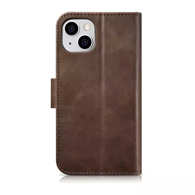 iCarer Oil Wax Wallet Case 2in1 Case iPhone 14 Leather Flip Cover Anti-RFID Brown (WMI14220721-BN) 26