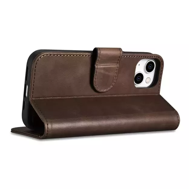 iCarer Oil Wax Wallet Case 2in1 Case iPhone 14 Leather Flip Cover Anti-RFID Brown (WMI14220721-BN) 19