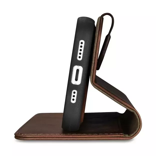 iCarer Oil Wax Wallet Case 2in1 Case iPhone 14 Leather Flip Cover Anti-RFID Brown (WMI14220721-BN) 18