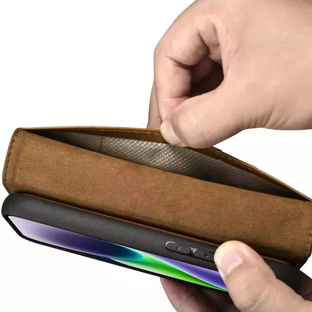 iCarer Oil Wax Wallet Case 2in1 Cover iPhone 14 Plus Anti-RFID Leather Flip Case Brown (WMI14220723-TN) 16