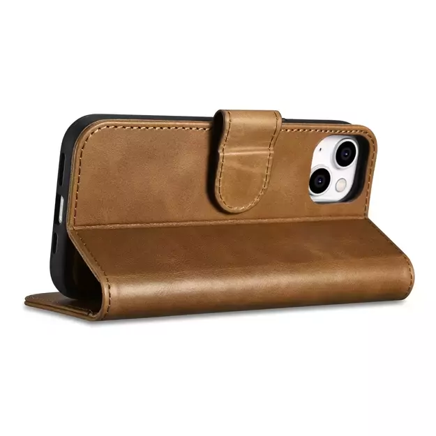 iCarer Oil Wax Wallet Case 2in1 Cover iPhone 14 Plus Anti-RFID Leather Flip Case Brown (WMI14220723-TN) 14