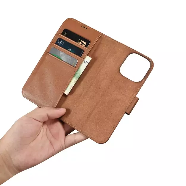 iCarer Wallet Case 2in1 iPhone 14 Pro Leather Flip Case Anti-RFID brown (WMI14220726-BN) 27