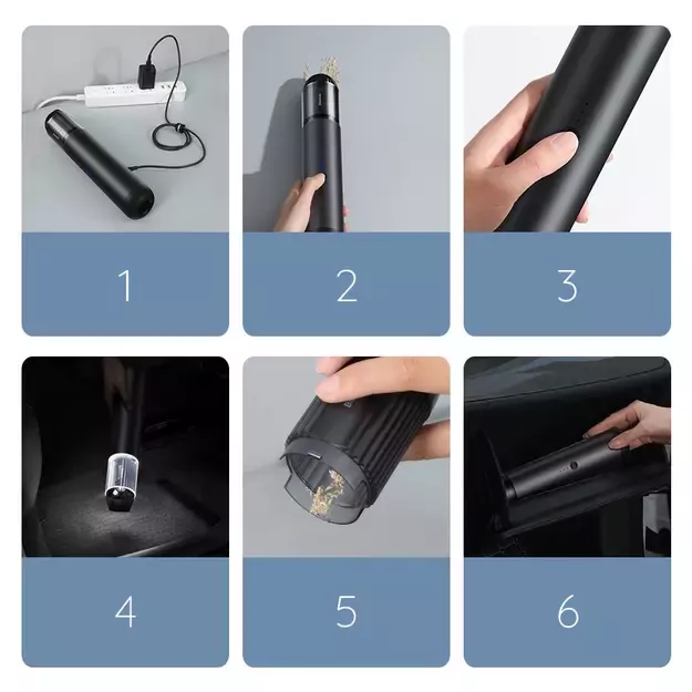 Baseus A3 wireless car vacuum cleaner 135 W 15000 Pa black (CRXCQA3-0A) 20