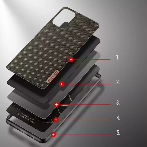 Dux Ducis Fino case covered with nylon material for Samsung Galaxy A03s green 2