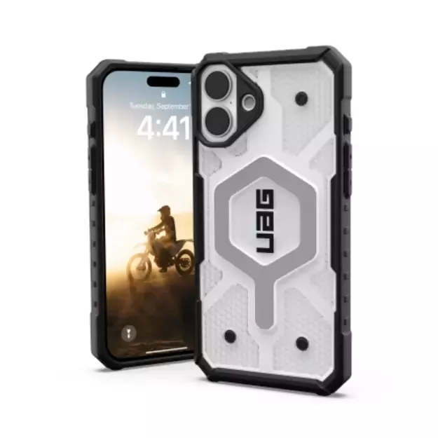 UAG Pathfinder Clear Magsafe iPhone 16 Plus Case - White 2