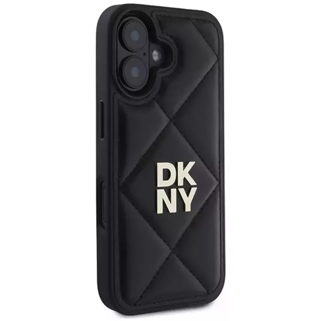 DKNY Quilted Stack Logo iPhone 16 Case - Black 3