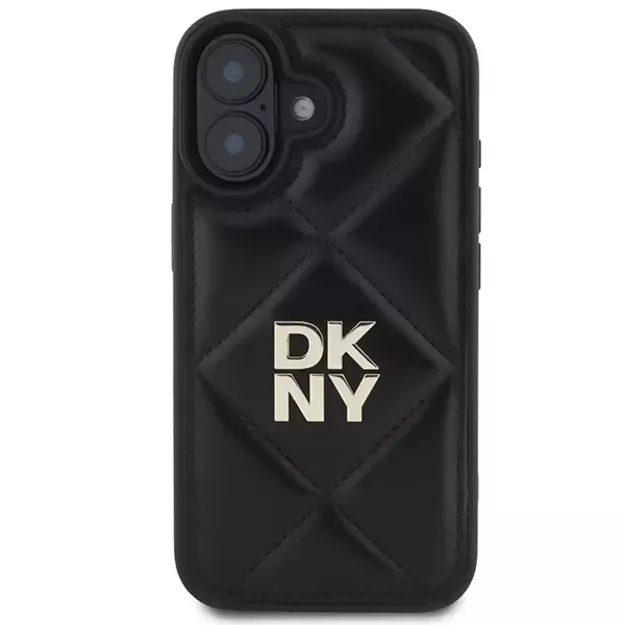 DKNY Quilted Stack Logo iPhone 16 Case - Black 2