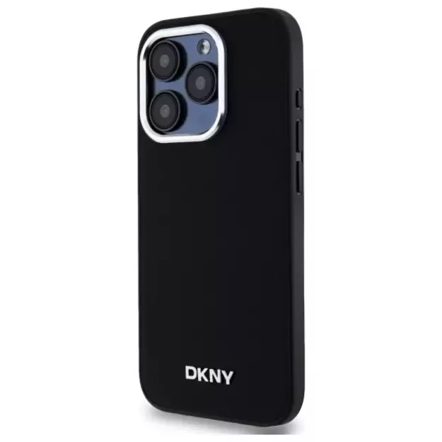 DKNY Plain Logo MagSafe iPhone 15 Pro Case - Black 2