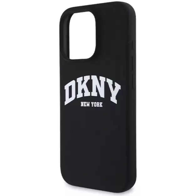 DKNY Silicone White Printed Logo MagSafe iPhone 16 Pro Case - Black 12