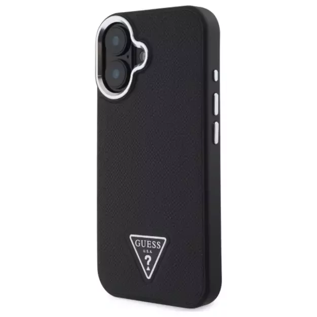 Guess Grained Triangle MagSafe case for iPhone 16 - black 2