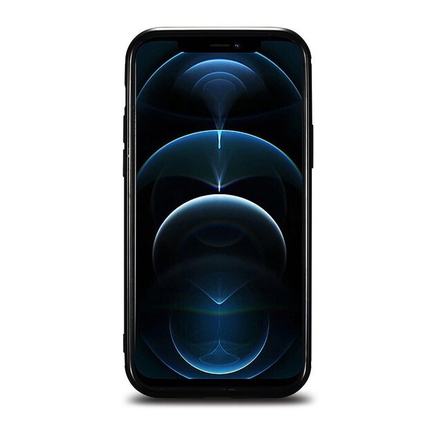 iCarer Leather Oil Wax case covered with natural leather for iPhone 12 Pro Max black (ALI1206-BK) 15