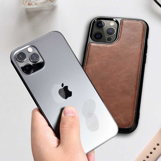 iCarer Leather Oil Wax case covered with natural leather for iPhone 12 Pro Max black (ALI1206-BK) 19