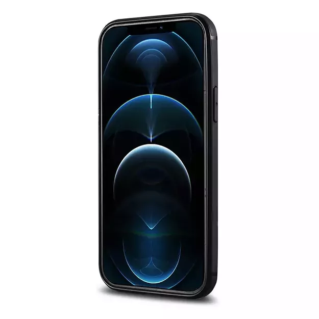 iCarer Leather Oil Wax case covered with natural leather for iPhone 12 Pro Max black (ALI1206-BK) 5
