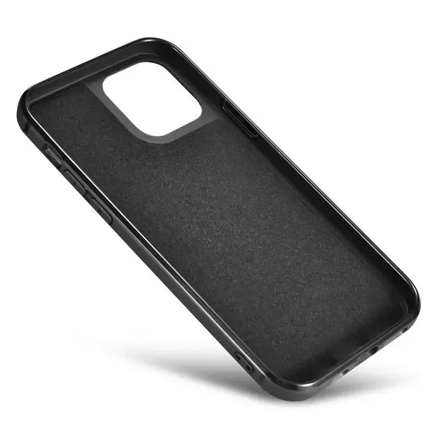 iCarer Leather Oil Wax case covered with natural leather for iPhone 12 Pro Max black (ALI1206-BK) 7