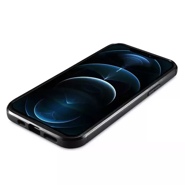 iCarer Leather Oil Wax case covered with natural leather for iPhone 12 Pro Max black (ALI1206-BK) 6
