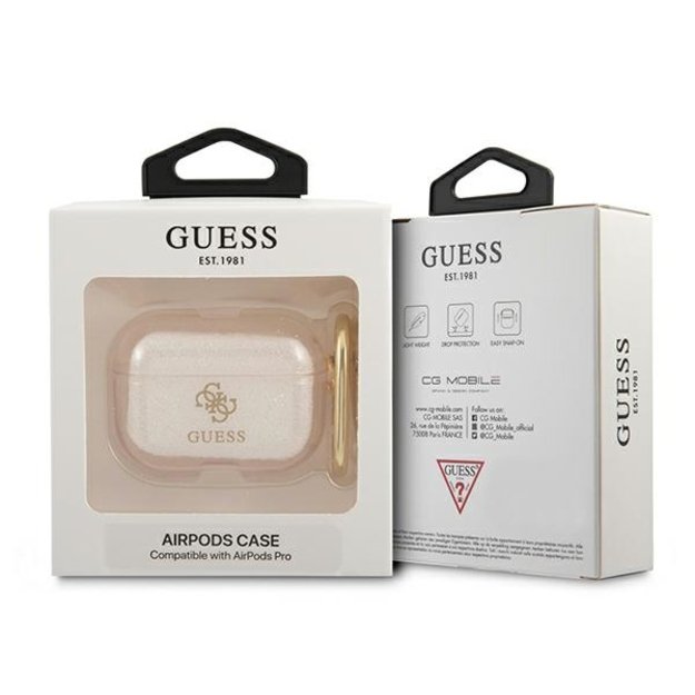 Guess GUAPUCG4GD AirPods Pro cover gold/gold Glitter Collection 4