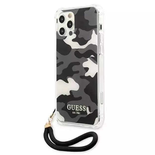 Guess GUHCP12LKSARBK iPhone 12 Pro Max 6.7&quot  black/black hardcase Camo Collection 1