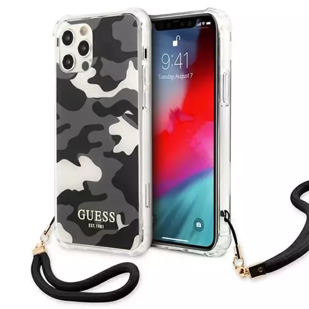 Guess GUHCP12LKSARBK iPhone 12 Pro Max 6.7&quot  black/black hardcase Camo Collection