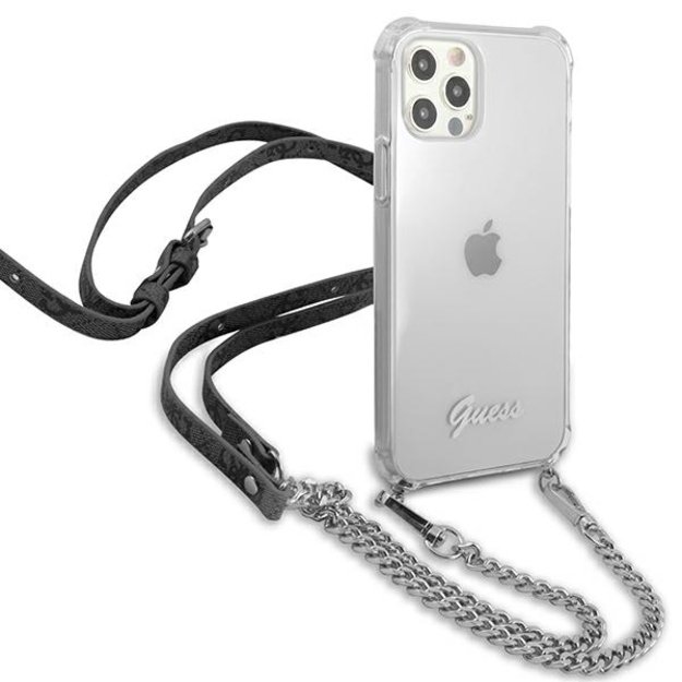 Guess GUHCP12MKC4GSSI iPhone 12/12 Pro 6.1&quot  Transparent hardcase 4G Silver Chain 10