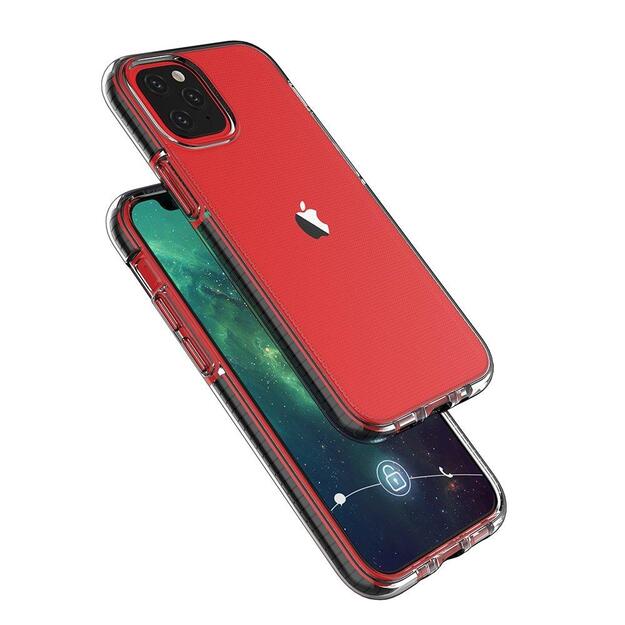 Spring Case clear TPU gel protective cover with colorful frame for iPhone 13 Pro black 3