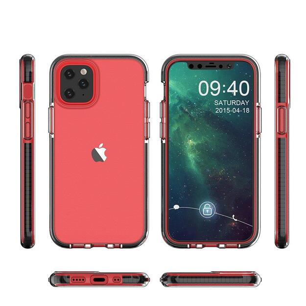 Spring Case clear TPU gel protective cover with colorful frame for iPhone 13 Pro black 1