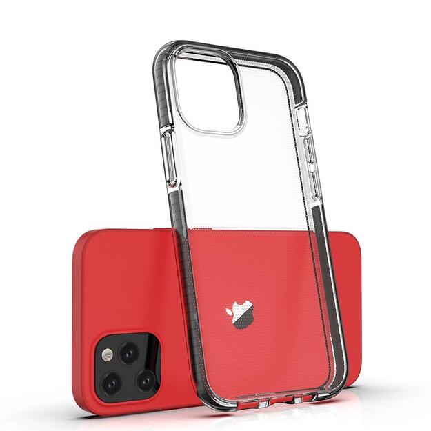 Spring Case clear TPU gel protective cover with colorful frame for iPhone 13 Pro black 2