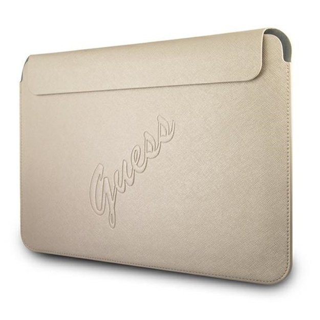 Guess Saffiano Script case for a 13&quot  laptop - gold 5