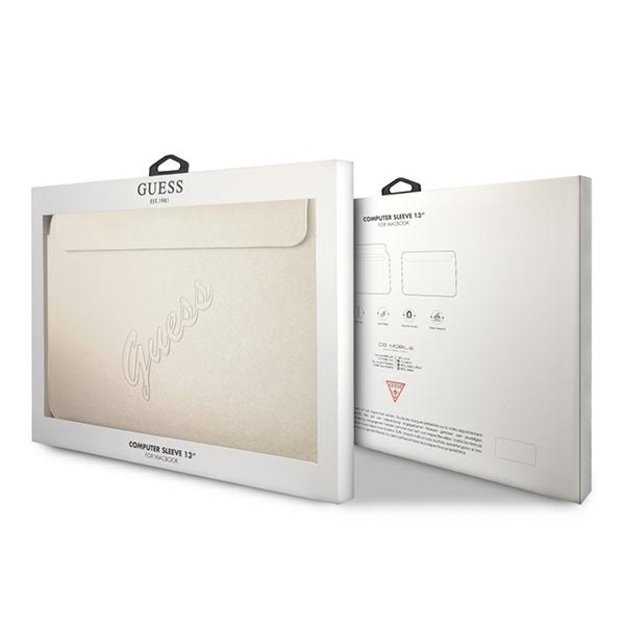 Guess Saffiano Script case for a 13&quot  laptop - gold 8