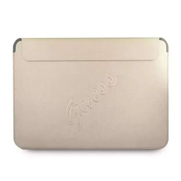 Guess Saffiano Script case for a 13&quot  laptop - gold