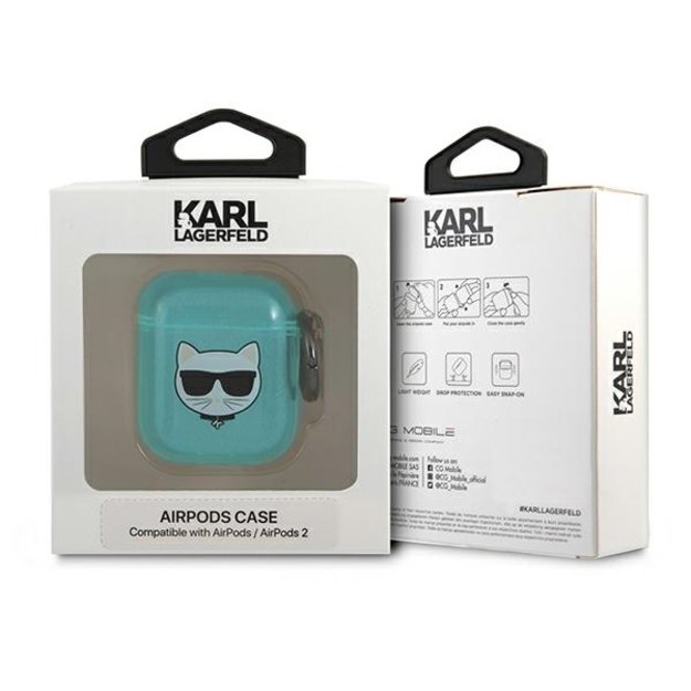 Karl Lagerfeld Choupette Case for AirPods 1/2 - Blue 2