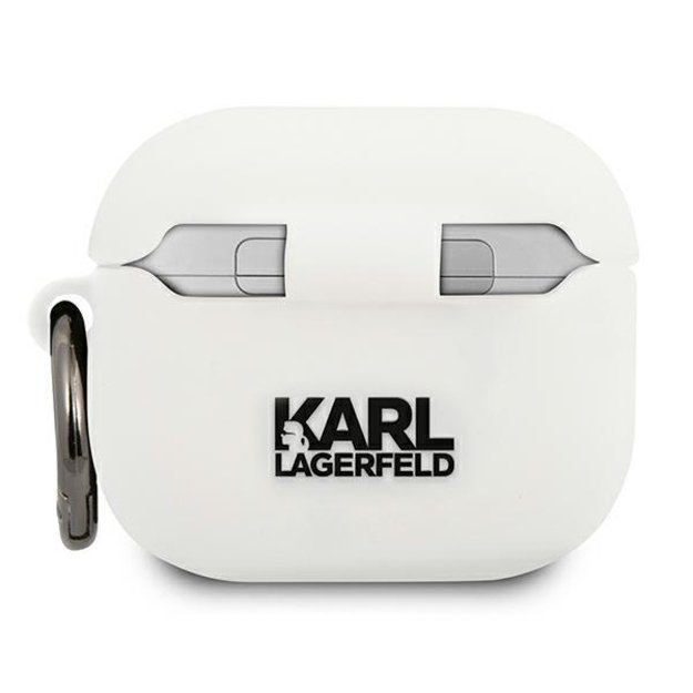 Karl Lagerfeld KLACA3SILCHWH AirPods 3 cover biały/white Silicone Choupette 2