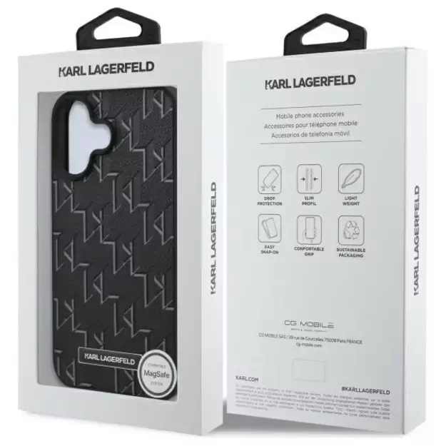 Karl Lagerfeld Hot Stamp Magsafe iPhone 16 Case - Black 7