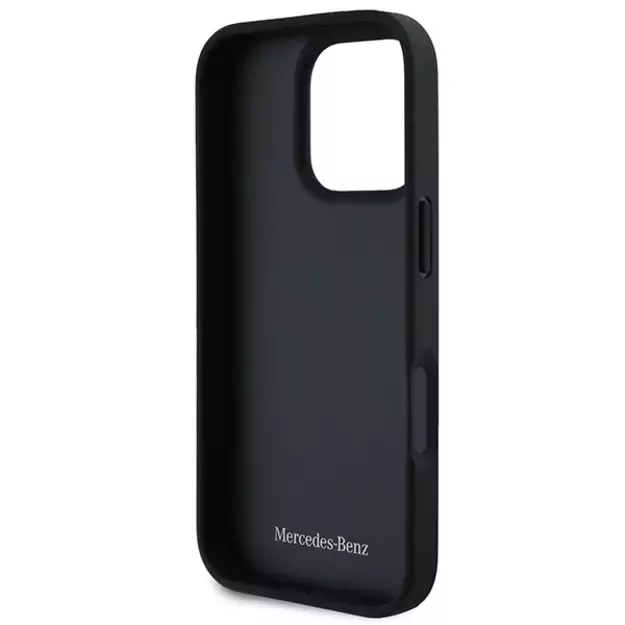 Mercedes MB Curved Stitches Leather iPhone 16 Pro Max Case - Black 6