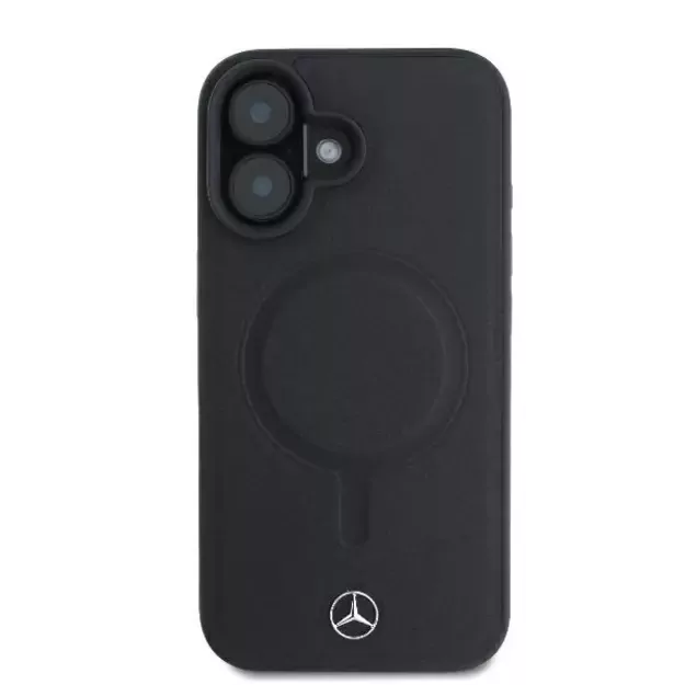 Mercedes Smooth Leather MagSafe iPhone 16 Plus Case - Black 2