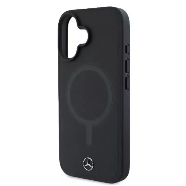 Mercedes Smooth Leather MagSafe iPhone 16 Plus Case - Black 5