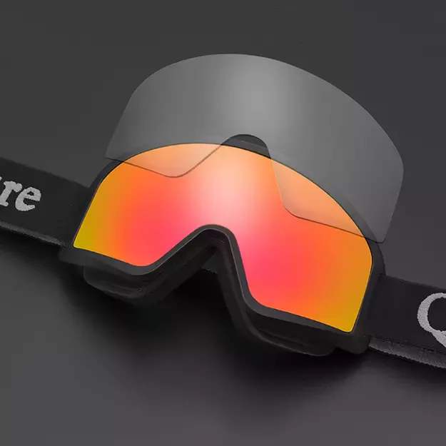 Qunature White Ski Goggles for Adults - Black 3
