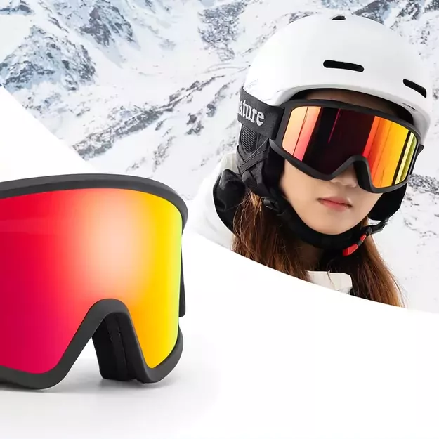 Qunature White Ski Goggles for Adults - Black 1