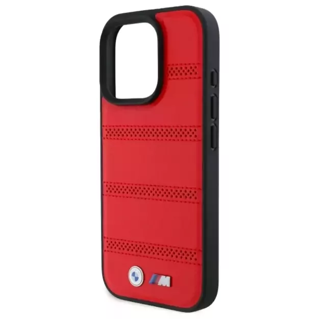 BMW M Perforated And Stitched Line MagSafe case for iPhone 16 Pro Max - red 10