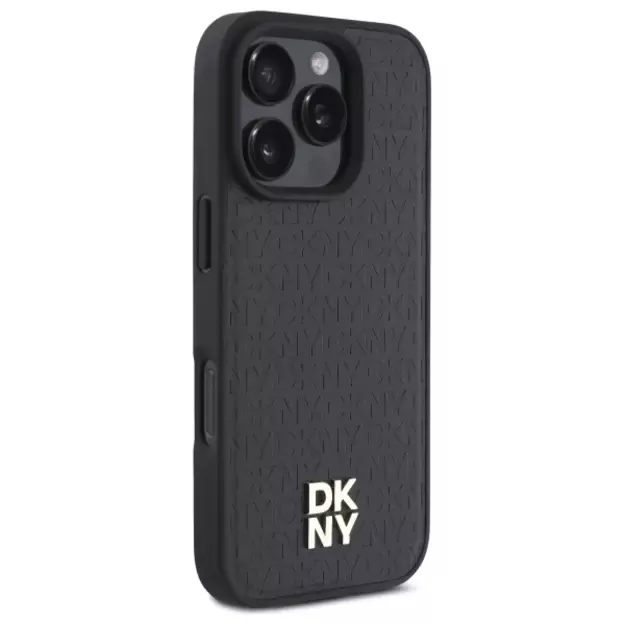 DKNY Repeat Pattern Stack Logo MagSafe iPhone 16 Pro Case - Black 3