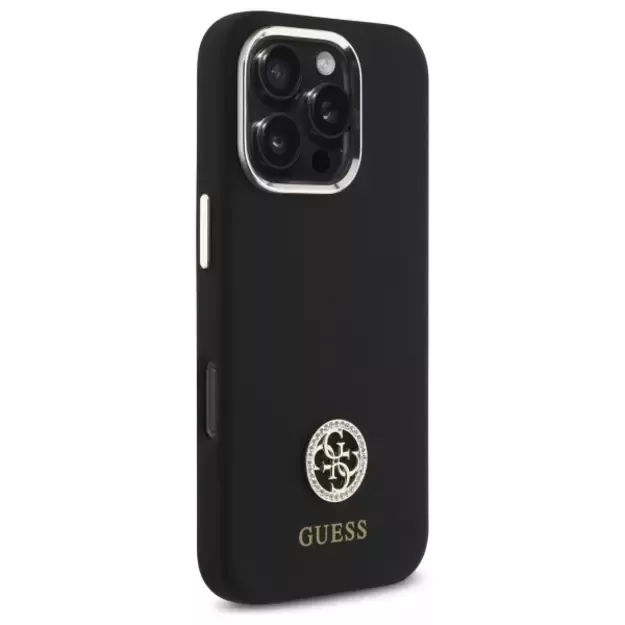 Guess Silicone Logo Strass 4G Case for iPhone 16 Pro - Black 10