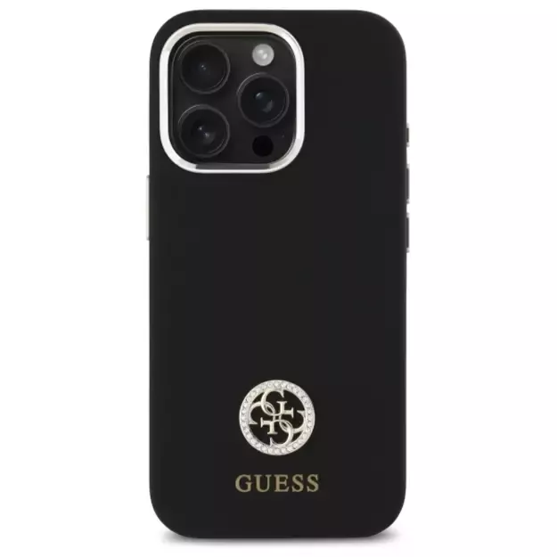 Guess Silicone Logo Strass 4G Case for iPhone 16 Pro - Black 9