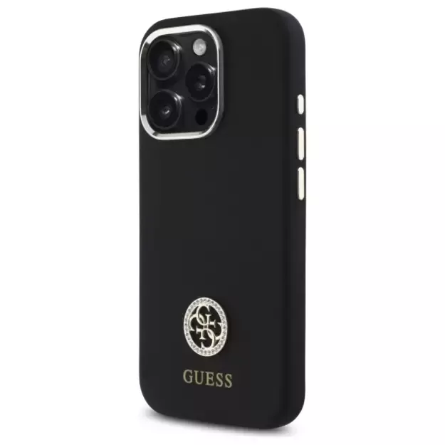 Guess Silicone Logo Strass 4G Case for iPhone 16 Pro - Black 8