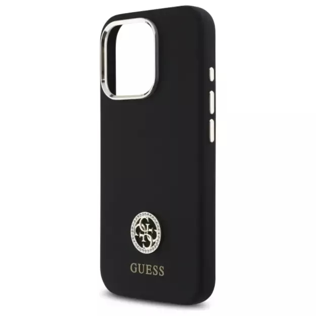 Guess Silicone Logo Strass 4G Case for iPhone 16 Pro - Black 12